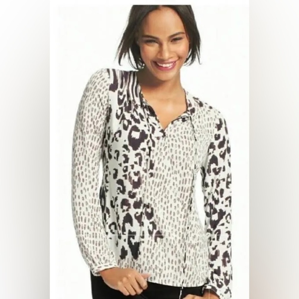 Cabi Faux Wrap Animal Print‎ Top | XS